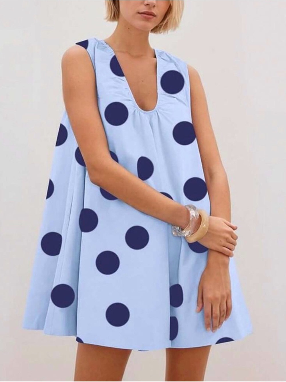 SHEIN Blue Polka Dot Dress